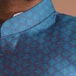 Handmade Royal Blue Leaf Pattern Brocade Silk Sherwani | Elegant Ethnic Wear | Jaipurio